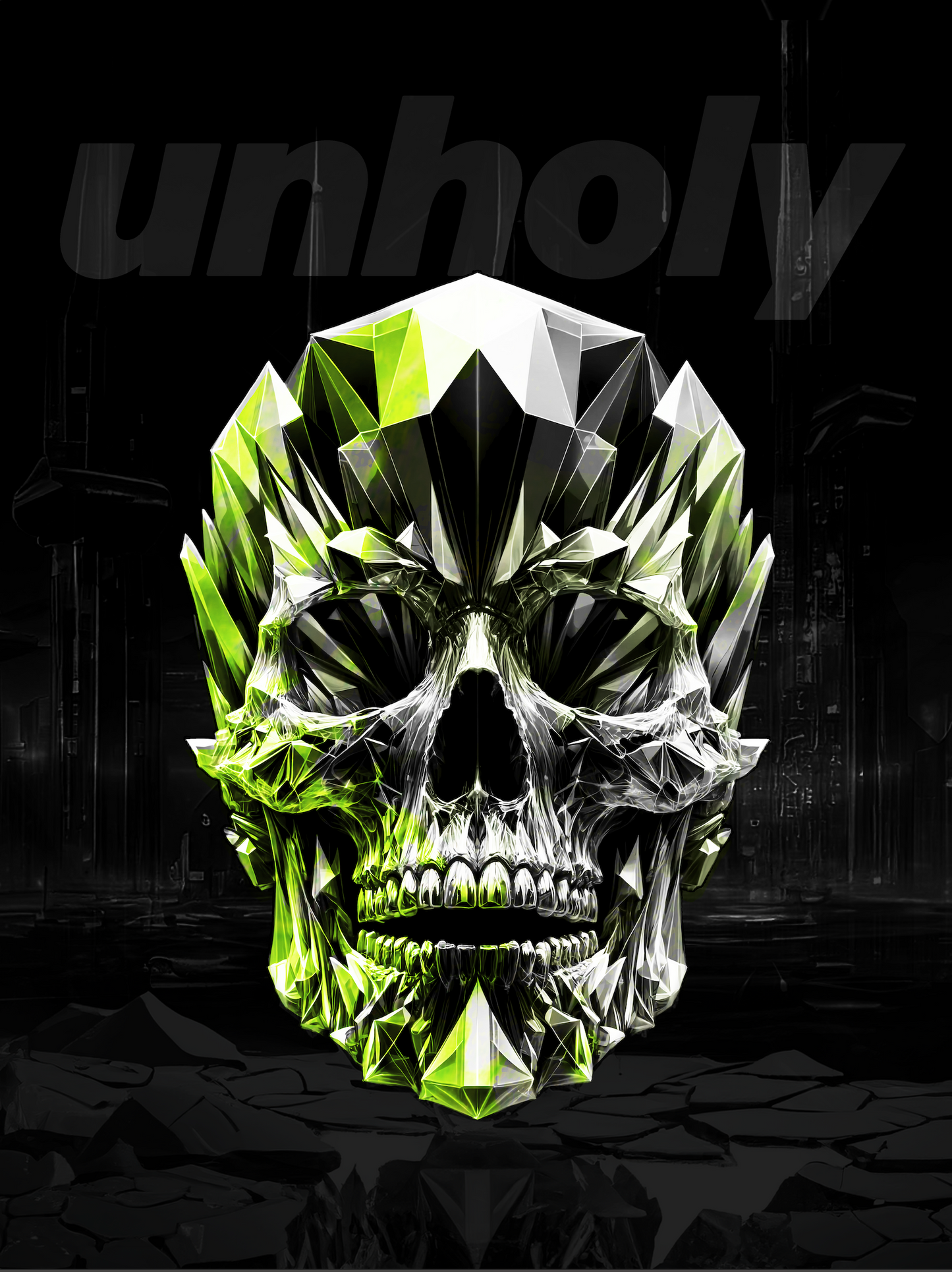UNHOLY // CRYSKULL: GREEN + GHOST TYPE (DARK)