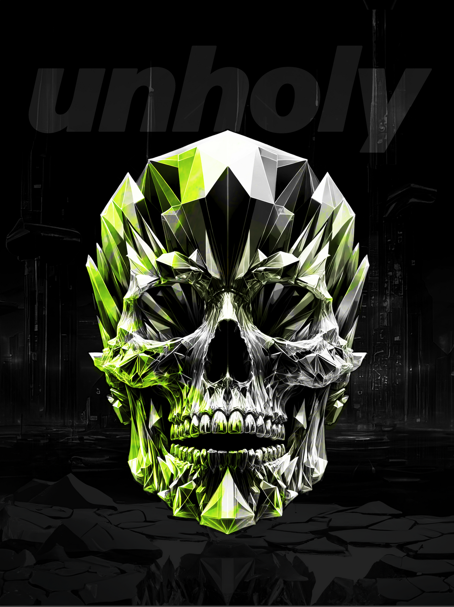 UNHOLY // CRYSKULL: GREEN + GHOST TYPE (FILLED/LIGHT)