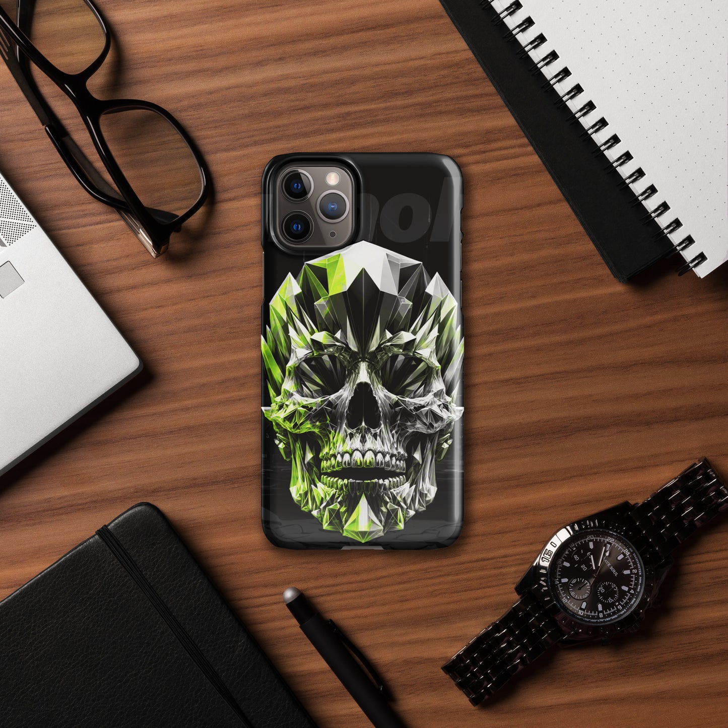 UNHOLY // CRYSKULL: GREEN / GHOST TYPE — Snap case for iPhone®