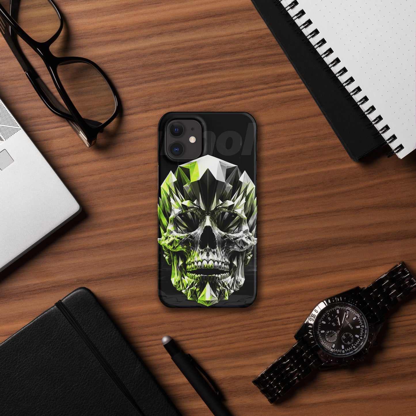 UNHOLY // CRYSKULL: GREEN / GHOST TYPE — Snap case for iPhone®